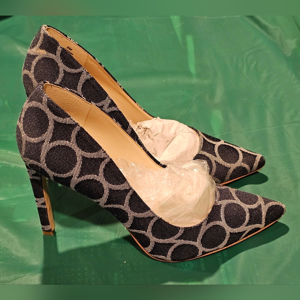 Nine West Denim Circle Pattern Heels